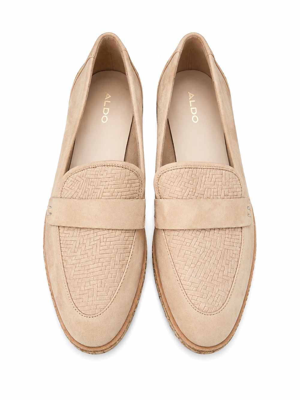 ALDO Calixta Women’s Size 10 Beige Suede Leather Cork Platform Loafers